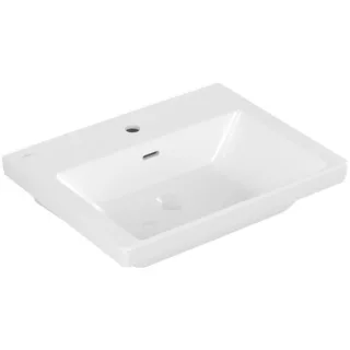 Villeroy und Boch Subway 3.0 Schrank-Waschtisch 4A706G01 60x47cm, Unterseite geschliffen, mit 1 Hahnloch/mit Überlauf, weiß