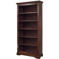Massivmoebel24 Bücherregal OXFORD, 1-tlg., Regal Akazie 97x35x200 nougat lackiert OXFORD #421