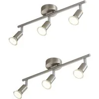 ZMH Deckenstrahler 3-flammig drehbar Schwarz/Nickel Moderne Deckenleuchte für Flur, Einfache Installation, ohne Leuchtmittel, 350°Drehbar Strahler Lampe Edelstahl Decke