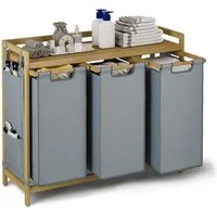 Bealife Wäschekorb 3 Wäschesäcke aus Oxford-Gewebe, abnehmbar, 3 x 42 L