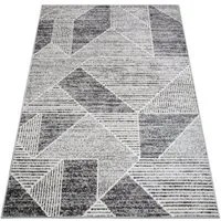 oKu-Tex Teppich HARMONIA, Wohnzimmer, weicher Kurzflor, geometrisch, Rechteckig, Höhe: 8.5 mm, Wohnzimmerteppich, softer Kurzflor, geometrisch, 3D-Effekt, Dreieck