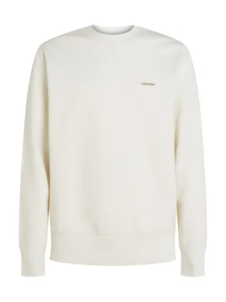 Calvin Klein - Sweatshirt aus Baumwollfrottee mit Aufnäher weiß - Gr. - XXL
