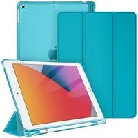Fintie Tablet-Hülle für iPad 9. Gen 2021/8. Gen 2020/7. Gen 2019 10.2 Zoll mit Stifthalter, ultradünne leichte Case mit transparenter Rückseite & Auto Schlaf/Wach