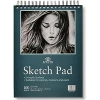 Art-n-Fly Aquarellpapier Zeichenblock A4 mit 100 Blatt, Spiralbindung, glattes Papier