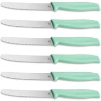 Böker Manufaktur Solingen Brötchenmesser Böker Brötchenmesser mit Wellenschliff, mintgrün (6 Stück), Scharfes Brötchenmesser-Set (6 Stück) mit präzisem Wellenschliff