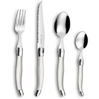 Lou Laguiole Besteck-Set TRADITION (24-tlg), 6 Personen, Edelstahl Rostfrei 18/0, spülmaschinenfest, mit perle, hochglanzpoliert