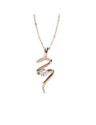 Spiralförmige Anhänger - Rose Gold und Kristall