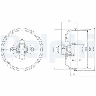 Delphi BREMSTROMMEL Chevrolet Corsa Opel Combo Corsa Tigra BF111