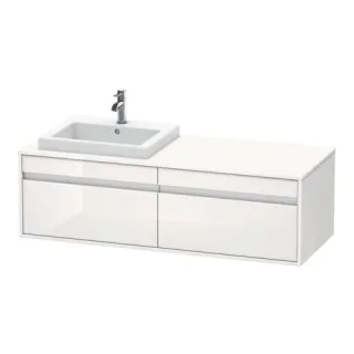 Duravit Ketho Konsolenwaschtischunterbau wandhängend Weiß Hochglanz 1400x550x426 mm - KT6797L2222 KT6797L2222
