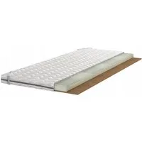 Möbel-Gerner, Topper Kaltschaum 7-Zonen H4 Matratzentopper Matratzenauflage mit Kokosmatte, 6 cm hoch, Wendbar, abnehmbarer Bezug (40 °C waschbar)