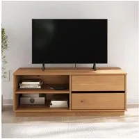 IDIMEX Lowboard MAITE, 110cm mit 2 Schubladen und Ablagefach aus Massivholz Eiche Finish