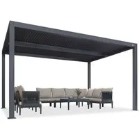 PURPLE LEAF Pergola Außenbereich Pergola mit Lamellendach, Hardtop Terrassenüberdachung, BxTxH: 300x424x240 cm, (1 Pergola), wasserdichte Gartenüberdachung für Balkon, Carport oder Grillplatz