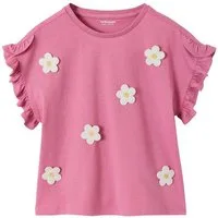 vertbaudet Kurzarmshirt T-Shirt mit kurzen Volantärmeln Mädchen