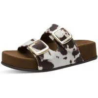 MARCO TOZZI Pantolette Sommerschuh, Trendschuh, Schlüpfschuh in angesagter Cow-Felloptik