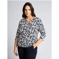 TOM TAILOR PLUS 3/4-Arm-Shirt T-Shirt Plus Size - Langarmshirt mit Muster
