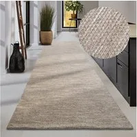 ELLE DECORATION Wollteppich Pradesh, rechteckig, Höhe: 10 mm, Handgewebt, Wolle, Natur, Läufer, Wohnzimmer, Schlafzimmer, Skandi