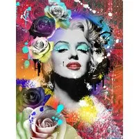 Affengeilebilder Leinwandbild Marilyn Art by Frank Amoruso auf Keilrahmen gespannt, (1 St), Kunstdruck Wandbild Bild in verschiedenen Formaten