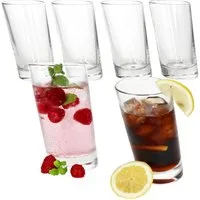 MamboCat Longdrinkglas 6x Pisa Longdrinkgläser 270ml Trink-Glas Cocktail Saft Wasser schräg, Glas