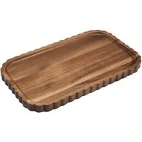 Zoha Servierplatte Holz Servierbrett Wave, handgefertigtes Akazeinholz