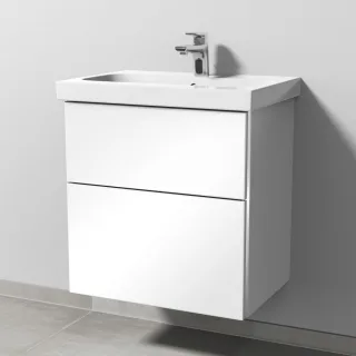 Sanipa 3way Waschtischunterbau zu Geberit iCon Light Waschtisch mit 2 Auszügen, Weiß-Glanz BS57178