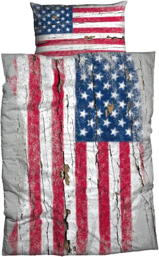 CASATEX Bettwäsche "Stars & Stripes" 2 Stk. mit Flagge