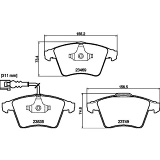 Hella Bremsbel?ge vorne VW Touareg 8DB355021-221