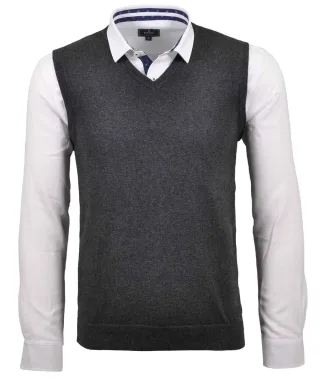 RAGMAN - Strick-Pullunder uni anthrazit - Gr. - XL