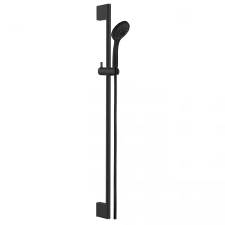 Herzbach deep black Wannen-Set 90 slide m hb 100 multi sz, Schwarz matt, 23.690310.1.12 23.690310.1.12