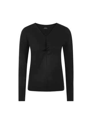 Marc Cain Collections - Raffiniertes Stretch-Longsleeve black new - Gr. - 40