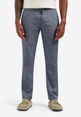 No Excess - Pants With Linen Yarn Dyed night - Gr. - M