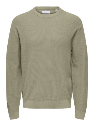 ONLY&SONS - ONSTONY RLX 12 LS WAFFLE CREW KNIT NOOS - Gr. - M