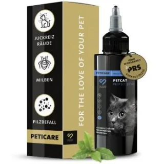 Peticare Anti-Parasiten Mittel für Katzen gegen Milben Flöhe Pilze 50 ml