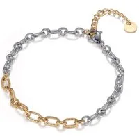 Firetti Armband Schmuck Geschenk Edelstahl Armschmuck Armkette Ankerkette Bicolor