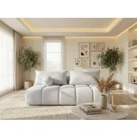 WFL GROUP Schlafsofa Milla mit Bettkasten – 3 Sitzer Couch mit Schlaffunktion, Bettfunktion, MADE IN EU, Schlaffläche 150 × 200 cm, Skandinavische Polstercouch im modernen Design – Weicher Boucle