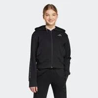 adidas Sportswear Kapuzensweatshirt ADIDAS GIRLS 3-STREIFEN MIT ANIMALPRINT AUS FRENCH TERRY FÜR KINDER U für Kinder, mit 3-Streifen im Animalprint, sportlicher Stil