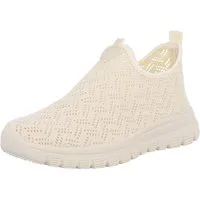Ital-Design Sportlicher Damenschuh mit atmungsaktivem Obermaterial Slip-On Sneaker (88843877) Keilabsatz/Wedge Sneakers Low in Beige