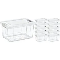 Koopman Aufbewahrungsbox Stapelbox Kunststoff 18x12 cm Deckel 10 / 20 er Set (Set, 10 St., Packung), 10er Set, Deckel, Kunststoff, Kleinteile, Vorratsbox