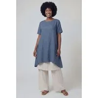 YC Fashion & Style Tunika Leinenkleid – luftiges Oversized Tunika-Kleid – One Size 34–44 dekorative Knopfdetails