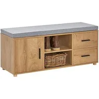 SoBuy Schuhbank FSR148, Schuhschrank mit Sitzbank, Schuhbank mit Sitzkissen, Sitzbank mit Stauraum Schuhregal Dielenbank Schuhtruhe Sitzkommode