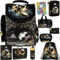 GOLDKIDS Schulranzen für Mädchen, 10er-Set - (Schul-Rucksack für Kinder mit Federmäppchen, 1-tlg., - Schuhbeutel Trinkflasche und Brotdose), - Ball Motiv- 1-3 Klasse