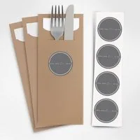 itenga Papierserviette ITENGA 24x Bestecktaschen Schön dass du da bist V3 grau