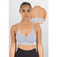 Smilodox Sport-BH Batik Scrunch Icon, Push Up BH ohne Bügel V-Ausschnitt Fitness Shaped Fit Sport Bra Herausnehmbare Cups Verstellbare Träger Yoga Gym