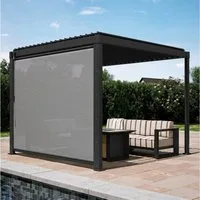 Mirador Pavillonseitenteil Seitenrollo 3m/4m für 111DA Pergola, 300x236 cm, 1-tlg, Anthrazit Sonnenschutzrollo für Pergola "Mirador"