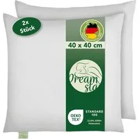 Dreamstar Microfaserkissen Kopfkissen Dekokissen - einzeln, 2er & 4er Set - 80x80 & 40x80 cm, Füllung: Faserfüllung, Seitenschläfer, Rückenschläfer, Bauchschläfer, Set, 2-tlg., waschbar - allergikerfreundlich - entwickelt in Deutschland