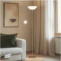 Lindby Stehlampe Elaina, Metall, Gold / Messing IP20, 1 x 15 W LED E27 + 1 x 8 W LED E14