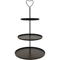 Meinposten Dekoetagere Etagere Paris 48x30 rund Metall 3-Stöckig Vintage Muffin Herz