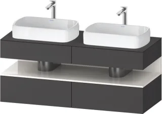 Duravit Qatego Konsolenwaschtischunterbau wandhängend Graphit Matt 1400x550x600 mm - QA4767022490000 QA4767022490000