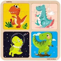 Webby Toys Puzzle 4 Holzpuzzles mit je 9 Teilen – insgesamt 36 Teile., 36 Puzzleteile, Fördert Motorik, Kreativität und Farberkennung