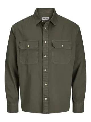 JACK&JONES - JJETRAVIS SHIRT LS NOOS dusty olive - Gr. - S