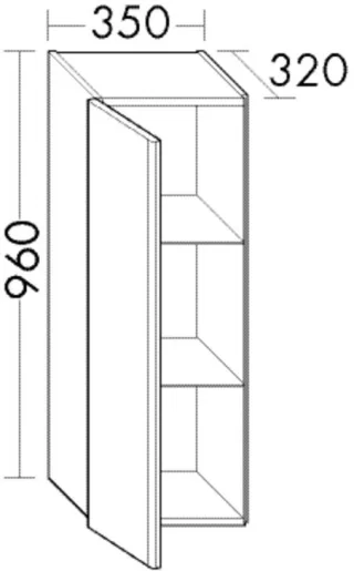 Burgbad Halbhoher Schrank Iveo 960x350x320 Eiche Dekor Caramel, UHHX035RF7339 UHHX035RF7339